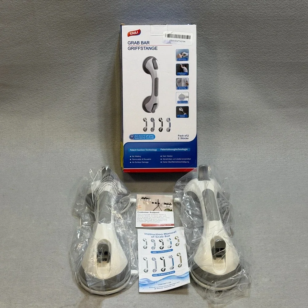 Grab Bar 2 Pack‎ TAILI Suction Shower Handle Bathroom Safety No Drill Needed